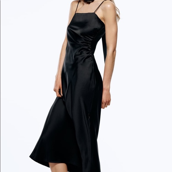 ZARA SATIN LINGERIE STYLE DRESS - Picture 3 of 11